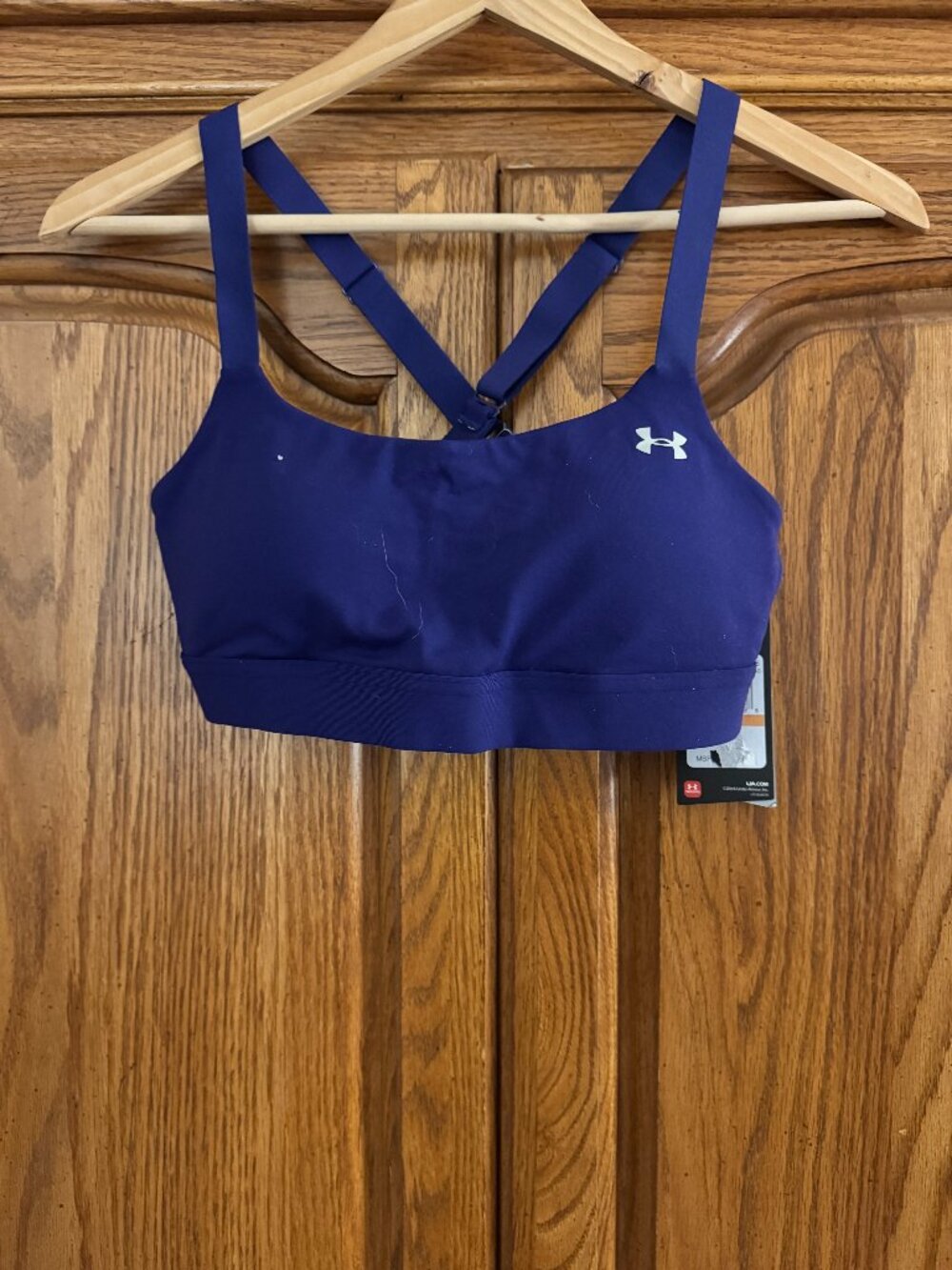 Under Armour Heatgear Purple Sports Bra - Strappy Back